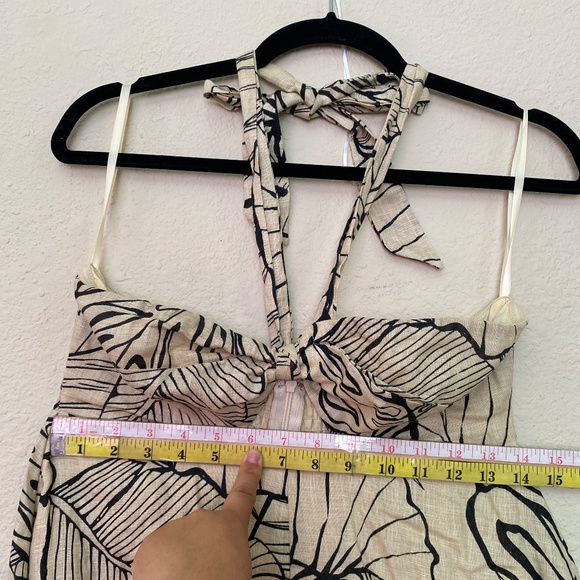 DISSH MALTA BLACK LINEN KNOT MIDI floral 100% Linen size 6 - Picture 15 of 16